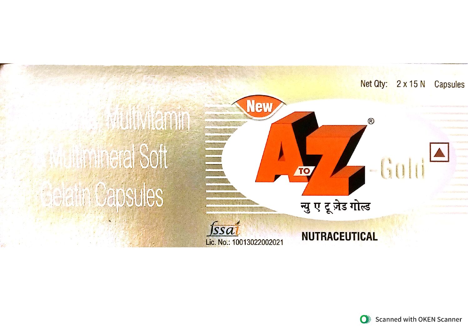 A TO Z GOLD Antioxidants, multivitamin & multimineral soft gelatin cap