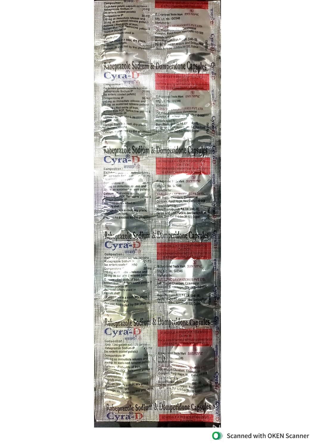 CYRA D CAP  RABEPRAZOLE SODIUM & DOMPERIDONE CAP