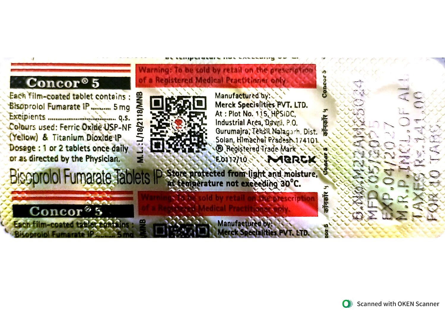 CONCOR  5 MG TAB    BISOPROLOL  FUMARATE TAB